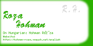 roza hohman business card